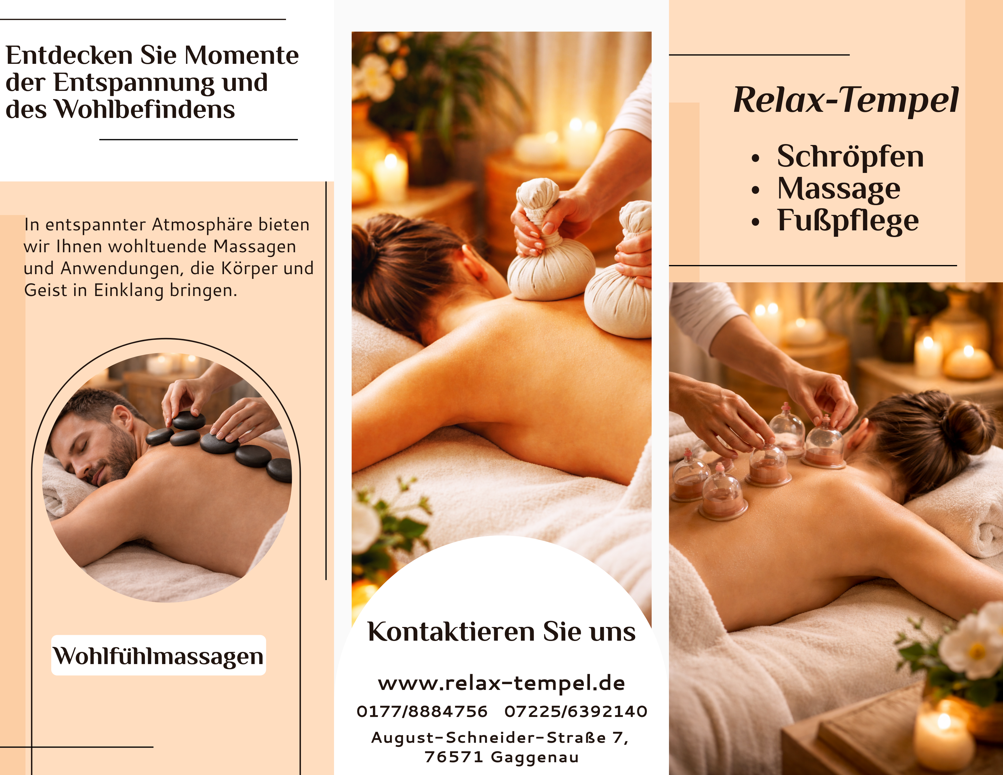 Relax-Tempel Flyer Außenseite